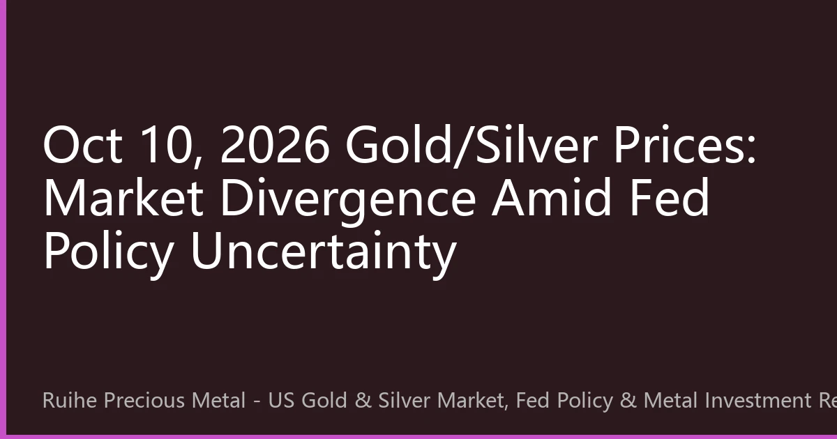 Oct 10, 2026 Gold/Silver Prices: Market Divergence Amid Fed Policy Uncertainty